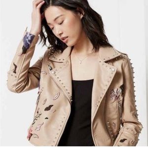 NWOT BlankNYC neutral pink faux leather jacket